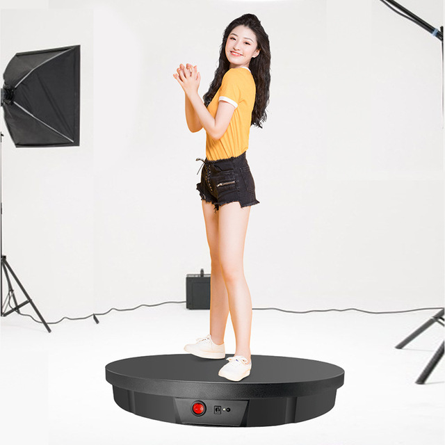 YEAH Rechargeable Mute Electric Rotating Platform, Remote Control Angle Speed/360 Degree Product Photography Turntable