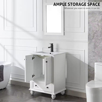Meuble sous-vasque blanc 24 "sur pied Salle de bain moderne et élégante Vanité Salle de bain avec lavabo Classique Contemporain