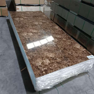 Nuevo diseño de alto brillo Flexible 3mm PVC mármol hoja alternativa PVC Panel de pared para decoración de sala de estar - Product Image 4