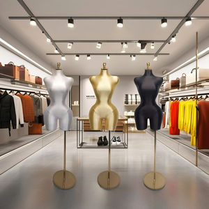 Maniquí femenino con curvas para tienda de sastre, tela moldeada de espuma, Hipbust ancho, ajustable, seguro, estantes de exhibición perforables - Product Image 4