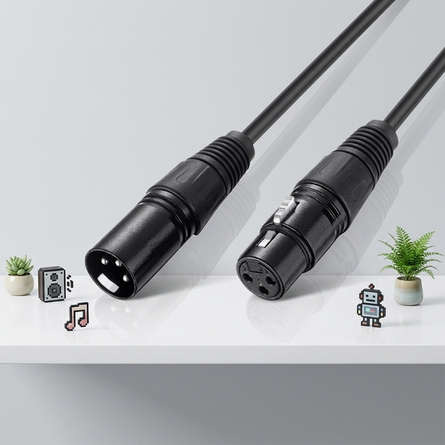 Hot Nickel-Plated Three-Core Xlr Male to Female Audio Cable 90-Degree Right-Angle Customized Length Compatible for Sound Card