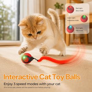 Jouet interactif intelligent moderne en plastique pour <span class=keywords><strong>chat</strong></span> d'intérieur, avec plume mobile pour la poursuite et la stimulation, roulement automatique à 2 vitesses, pour chats actifs - Product Image 5