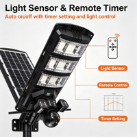 Lampadaire solaire WiFi 4G avec caméra, contrôle par application, LED intégrée, 400W-2000W, capteur de lumière extérieur