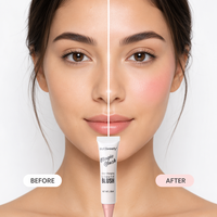 Fard à joues crème personnalisé avec logo, changeant de couleur selon le pH, blanc à rose, imperméable, résistant à la transpiration, facile à estomper, haute pigmentation, multi-usages