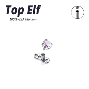 G23 ASTM F136 Toit d'ancrage cutané en titane 16G avec base en pierre CZ Anneaux microdermiques Bijoux de piercing corporel - Product Image 3