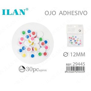 Occhi Adesivi Ilan 12mm Colorati per Artigianato - Product Image 1