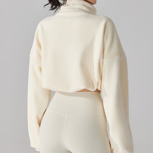 Vêtements d'équitation d'hiver Veste de sport en molleton d'agneau pour femmes <span class=keywords><strong>Manteau</strong></span> équestre avec fermeture à glissière et épaississement Tops pour femmes - Product Image 3
