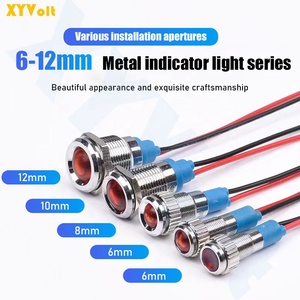 Không thấm nước Led Kim loại tín hiệu ánh sáng 10mm 6mm phẳng đầu chỉ số 8mm phẳng đầu hai màu điện ánh sáng 36v12v24v220v 10mm Dây - Product Image 2