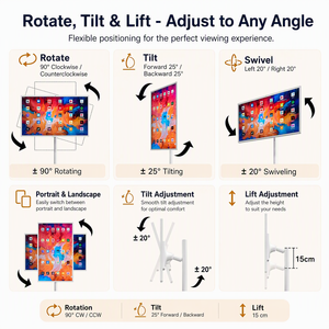 Televisor Inteligente Portátil Full HD de 32 Pulgadas, Pantalla Táctil Grande, con Base Giratoria, Android 8+128GB, Cámara Follow <span class=keywords><strong>Me</strong></span> - Product Image 2