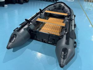 เรืออลูมิเนียมพื้นพีวีซี<span class=keywords><strong>สี</strong></span>เทาเข้ม Reachsea พร้อมพื้น EVA ขนาด 3.8 เมตร สำหรับ 6 คน พร้อมท้ายเรือสำหรับตกปลา - Product Image 3