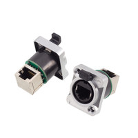Conector RJ45 de Ángulo Recto para Montaje en Panel, Enchufe Cuadrado de Pared IP68 con Cable, Conector RJ45 Impermeable