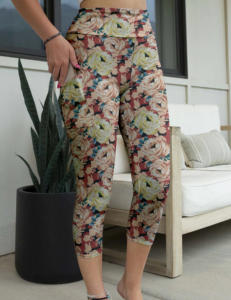 Leggings Personalizados Meiyang para <span class=keywords><strong>Mujer</strong></span>, Pantalones de Yoga de Cintura Alta, Leggings con Estampado Floral y Bolsillos, Ropa Femenina - Product Image 6