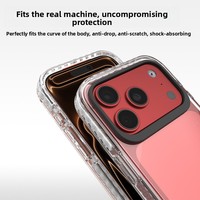 Funda para iPhone 18e I17 Pro, Transparente, Esmerilada, Antigolpes, Tres en Uno, Protectora, con Anillo de Cámara Extraíble, Color Sólido, Diseño de Estrella