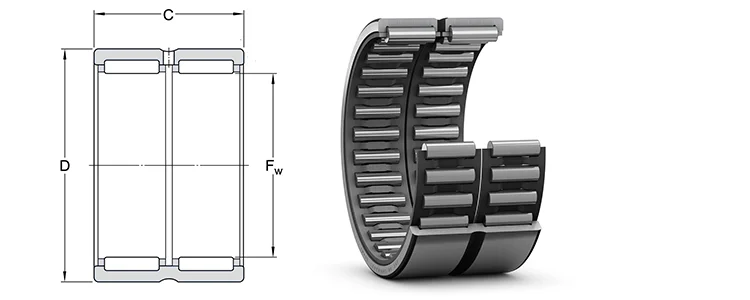 Rodamiento de rodillos de aguja de NK 30/30 TN NK30/30 con los rebordes sin el tamaño interno 30X40X30 milímetro del anillo