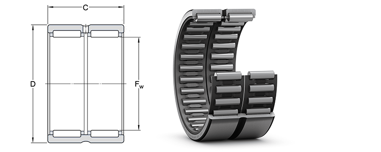 NK 30/30 TN Needle Roller Bearing NK30/30 with FLanges without  Inner Ring  Size 30X40X30 mm