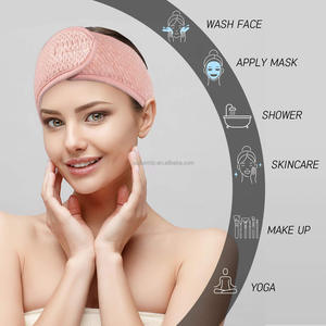 Bandeau de maquillage personnalisé avec logo, en polaire corail réglable, doux comme un torchon, pour le lavage du visage et la douche - Product Image 3