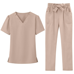 Tenue de travail pour centre de soins post-partum et SPA, uniforme médical à manches courtes et pantalon long, fin, avec nœud papillon, pour médecin, infirmière, réceptionniste - Product Image 2