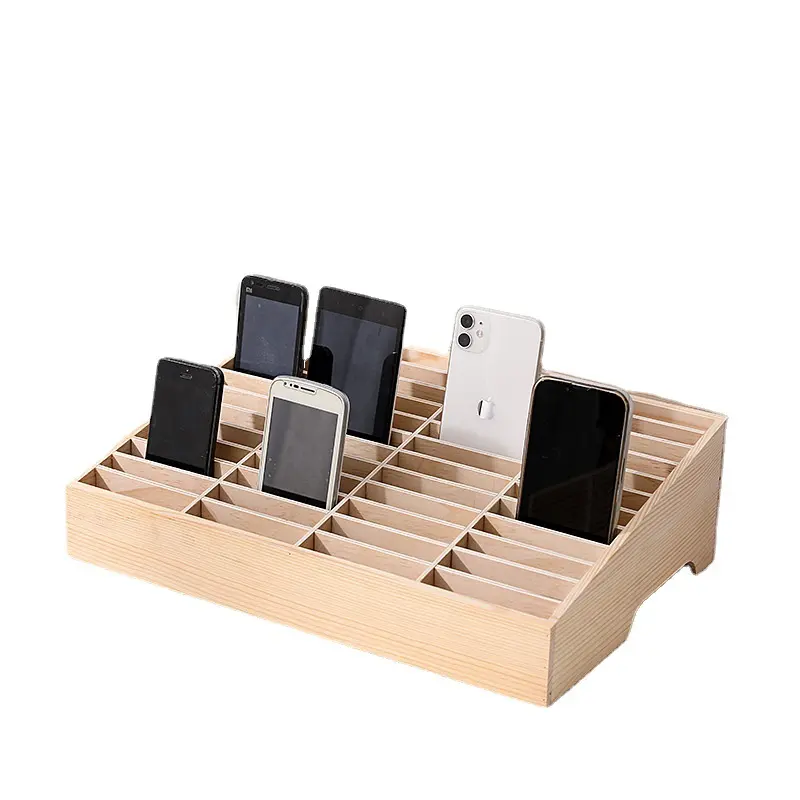 Benutzer definierte 24.12.36/Slots Handy Handy Holzkiste Organizer Telefon Speicher