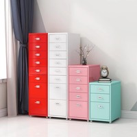 Armoire de rangement métallique mobile, réglable et verrouillable avec tiroirs pour l'organisation de bureaux commerciaux, design compact