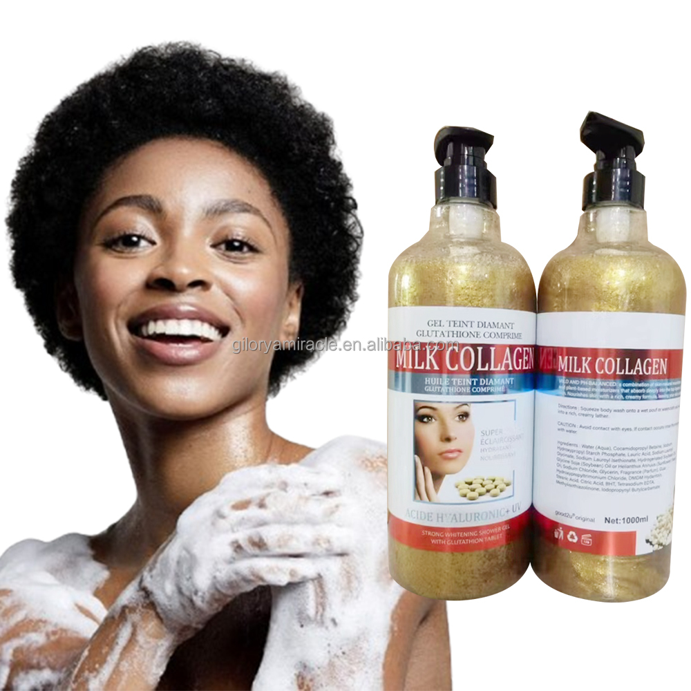 Milk Collagen Shower Gel With Gluta Nourrissant Natural Lightening for Dark  Skin African Lightening Body Wash Adult Skincare