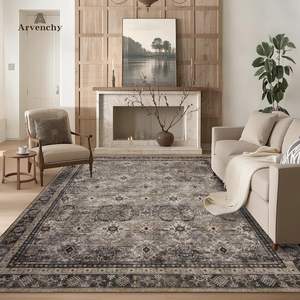 Tapis rectangulaire abstrait Wan Xinlong, résistant aux taches, pour salon et chambre à coucher, style transitionnel - Product Image 3