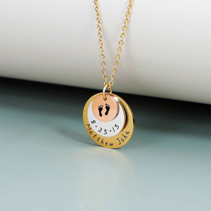 Collar con Nombre Personalizado, Resistente al Deslustre, Impermeable, Acero Inoxidable 316, Chapado en Oro de 14k y 18k, Collar para Bebé - Product Image 2