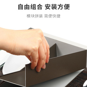 Aluminum Alloy <b>Drawer</b> Dividers Rectangular Detachable Standing Type Neatening <b>Storage</b> Organizers For <b>Drawers</b> - Product Image 4