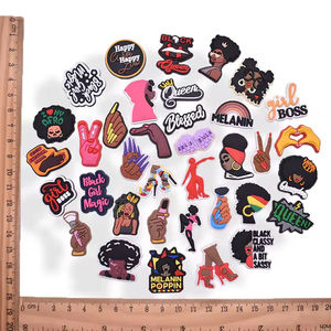 Nuevos dijes de PVC de diseño para zuecos y sandalias, estilo 'Girl <span class=keywords><strong>Boss</strong></span>' y 'Pink Girl Magic', accesorios para calzado. - Product Image 3