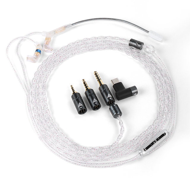 QKZ Q7 MAX Earphone Headset Game Silver Plated Upgrade Copper Line 2.5 3.5 4.4mm Type-c Represent Cable Audio Plug With MIC