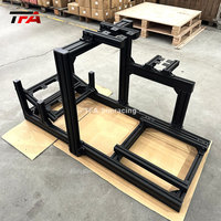de conducción de coche con soporte de monitor único, kit de simulación de carreras de extrusión de aluminio negro, 4080