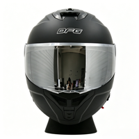 Helm Modular Flip Matte Hitam Baru Bersertifikasi DOT Lensa Perak Sedang Unisex Helm Motor Lapisan Busa ABS untuk Dewasa