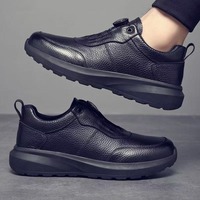 Nouvelles chaussures de marche noires pour hommes, design luxueux, cuir PUe, chaussures de jogging tendance, meilleure qualité