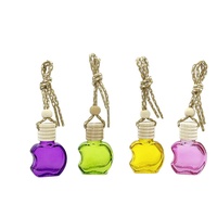 Diffuseur de parfum pour voiture en verre de luxe, 10 ml, en forme de pomme, coloré, transparent, à suspendre
