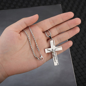Hoge Kwaliteit Rvs Cross Kruisbeeld Jesus Hanger Ketting Sieraden - Product Image 2