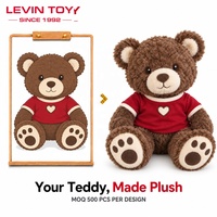 Peluche personnalisée, ours en peluche doux, peluche sur mesure avec t-shirt, fabricant de peluches pour cadeaux d'enfants, vente au détail