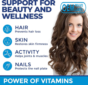 Gomitas Biocaro para Cabello, Piel y Uñas, Gomitas Veganas con Biotina, Suplemento para el Cabello, Gomitas para el Crecimiento del Cabello, Multivitaminas, Vitamina, Biotina, Colágeno - Product Image 3