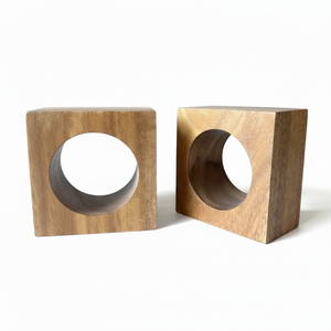 Anillos de madera Hermosa decoración de boda para el hogar Hotel Oficina Madera Pulida Macrame Anillos de madera para cocina Restaurante de alta calidad - Product Image 1