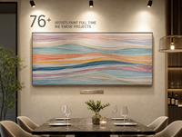Toile texturée multicouche ondulée en pastel doux, en bas-relief, encadrée, pour mur de hall d'hôtel, vente en gros, projet personnalisé