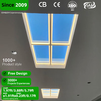 Panneau de lumière de plafond de toit ouvrant artificiel intelligent pour bureau et maison, simulant un ciel bleu ensoleillé