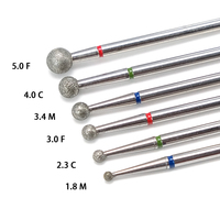 Fraise rotative professionnelle pour manucure russe, diamantée, pour cuticules, soin des ongles, fraises à ongles en diamant flamme, fraises rondes pour polissage, limes électriques