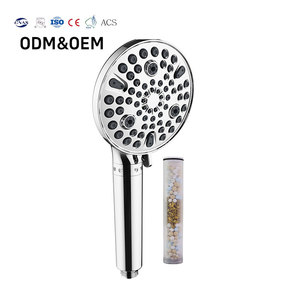 Moderna pistola de ducha con filtro cromado, presurizada, con flujo ajustable, cabezal de ducha híbrido multifuncional. - Product Image 1