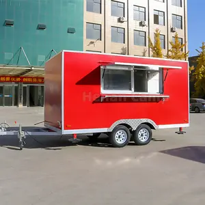 Trại nhà máy tùy chỉnh 13ft BBQ thực phẩm Trailer Houston xe tải thực phẩm với đầy đủ nhà bếp đường phố thực phẩm giỏ hàng Thanh Ngoài trời