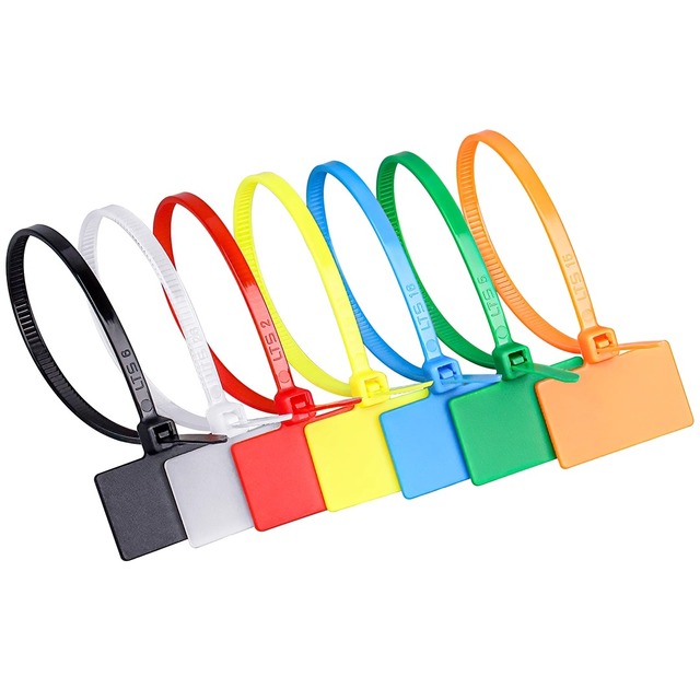 Factory Wholesale PA66 Label Cable Ties Self-Locking Writeable Marker Tag Identification Cable Ties