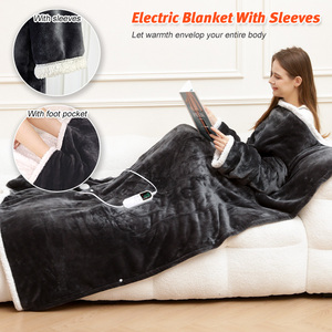 Manta Eléctrica de Franela Sherpa con Mangas y Bolsillo para los Pies, Acolchada, Tamaño King, Aprobada por ETL, para Invierno - Product Image 2