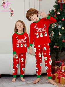 Loveda precio barato invierno nueva llegada padre-hijo Homewear Navidad impreso ropa de dormir mujer hombre familia pijamas conjunto - Product Image 2