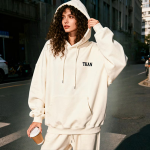 TKAN299 Venta al por mayor de alta calidad de algodón de moda Casual Mujeres Sudadera con capucha y pantalones de jogging Conjunto para las mujeres Logotipo de impresión personalizada - Product Image 3