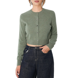 Women <strong>Cropped</strong> Knit <strong>Cardigan</strong> Pullover Strick Pullover Pull Pull En Laine Jersey Long Sleeve Soft Button Down Casual Knitted - Product Image 1
