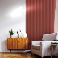 Panneau mural en PVC à grille concave-convexe, style Grande Muraille, luxe léger, pour fond TV, imperméable, moderne, sans joint, décoratif effet bois