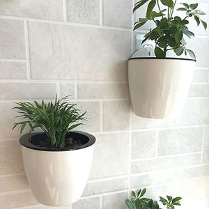 Pots de fleurs suspendus auto-arrosants en plastique pour dropshipping, pots de fleurs <span class=keywords><strong>paresseux</strong></span> ronds à fixer au mur, pour intérieur et extérieur - Product Image 5