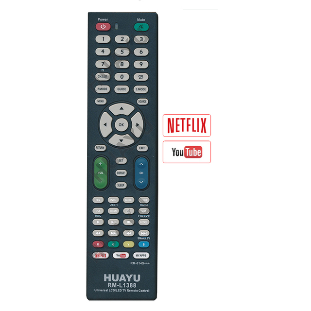 HUAYU RM-L1388 High Quality Universal TV Remote Control with Fixed Code LED Touch Control 4 Buttons for All Brand TVs
